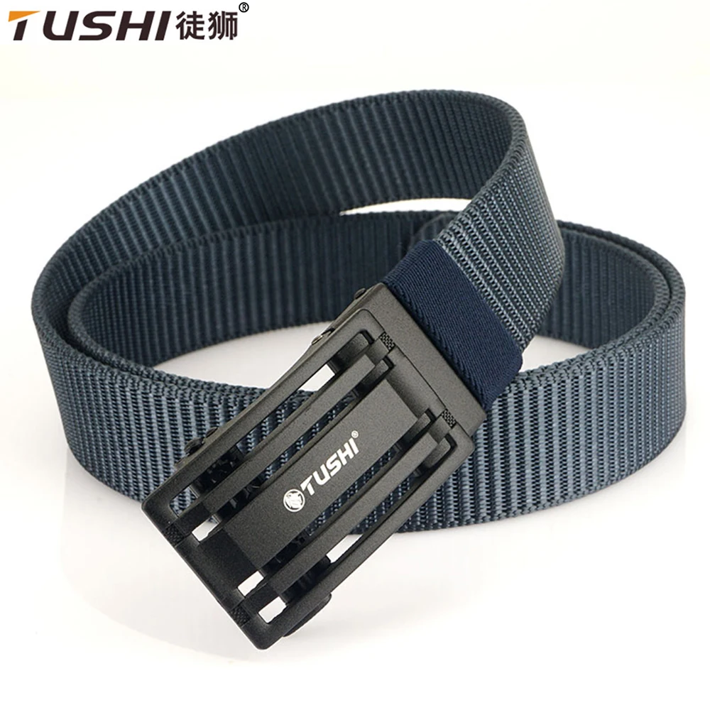 TUSHI Automatic Buckle Light Comfortable metal Military Nylon Belt Outdoor Hunting Multifunctional Tactical Canvas Belts for Men