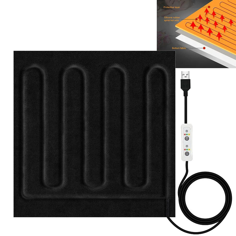 30x30cm Portable Heating Pad Lightweight And Portable Three-Speed Temperature 30cm Heating Pad Black Waterproof Fabric