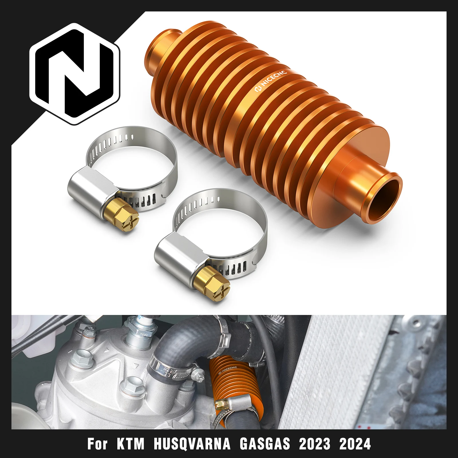 

For Husqvarna TE 300 2024 Radiator In Line Water Cooler TE300 TE250 TE 250 300 2024 TX300 TX 300 2023-2024 NICECNC Motorcycle