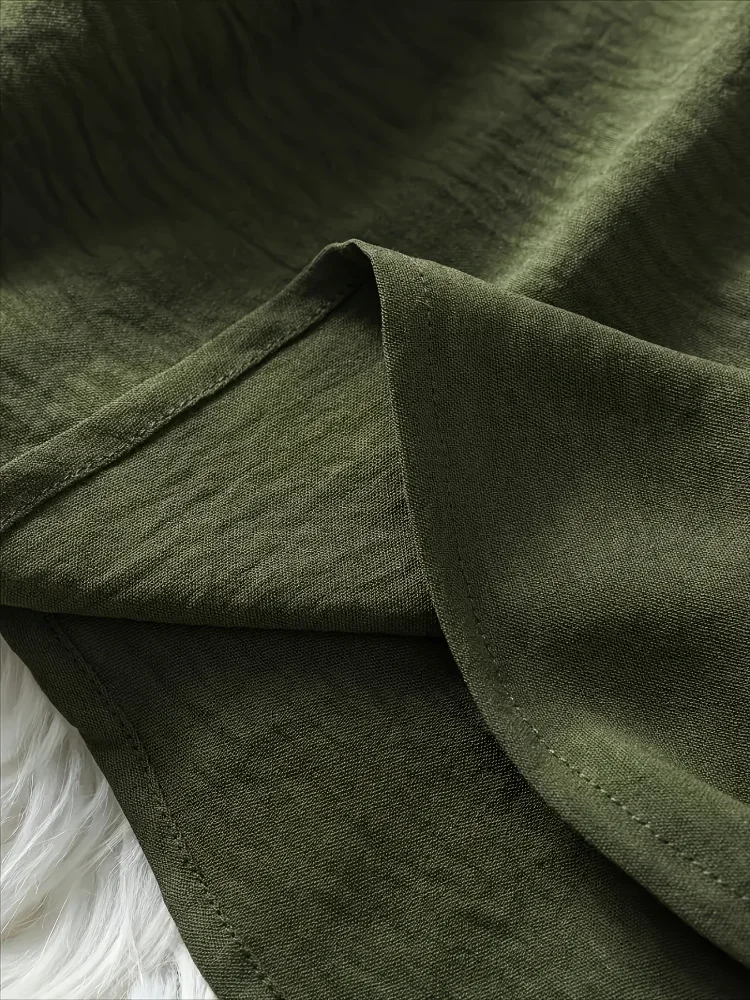 حجم كبير 2025 بلايز غير رسمية جديدة المرأة فضفاضة طويلة الأكمام الوقوف طوق تي شيرت البوليستر موضة الملابس النسائية الخامس الرقبة الملابس #6