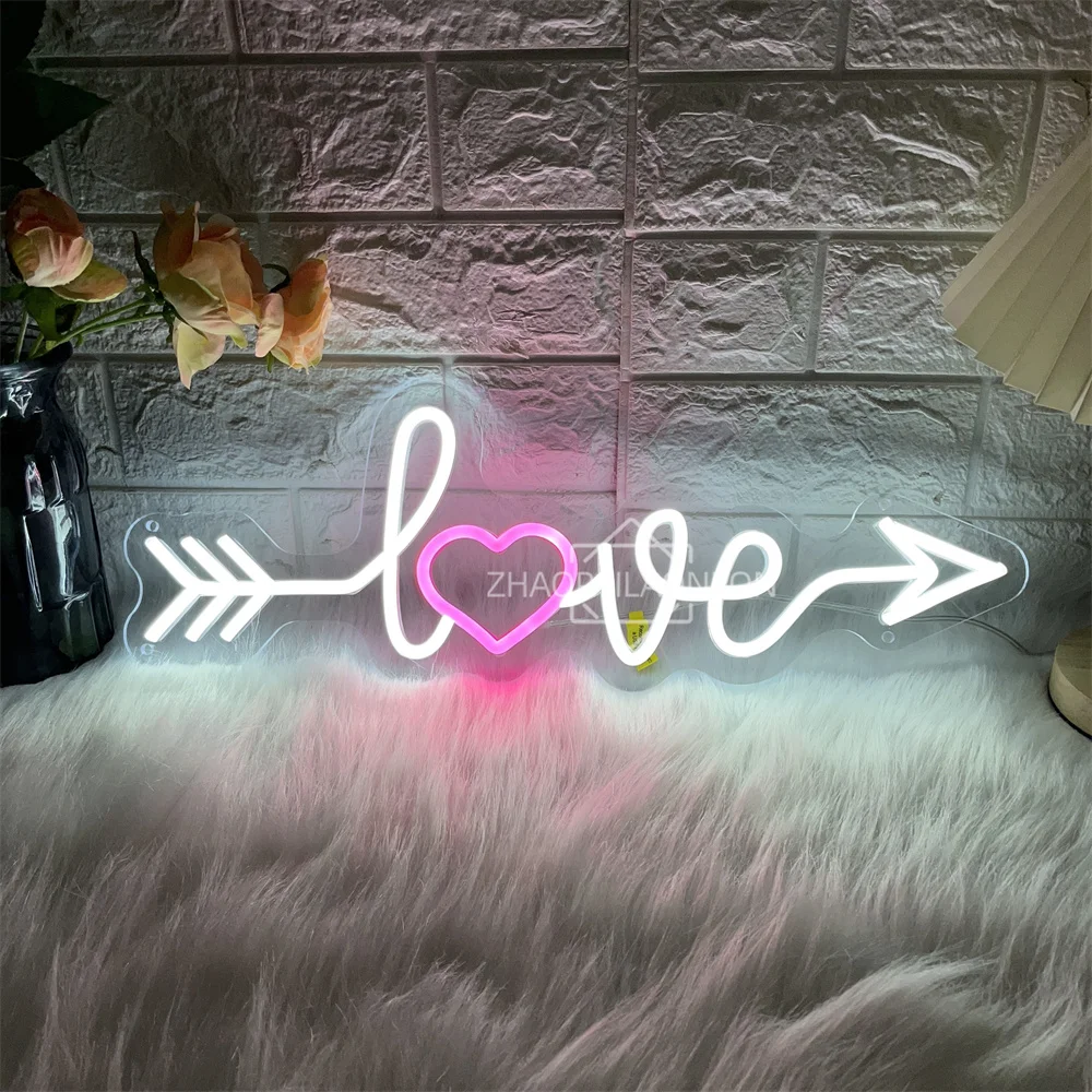 愛ネオン-led-サイン壁の部屋のパーティーの装飾結婚式-led-ネオンライトサイン寝室の結婚式の誕生日の装飾野の花ライト-usb