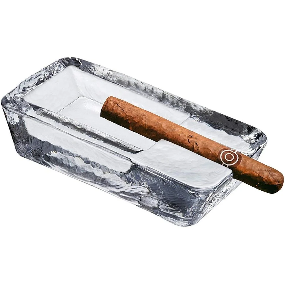 Pasabahce Cigar Ashtray Handmade Crystal Glass Windproof Design Heavyweight Tobacco Luxury Accessory Smoking Can Tray