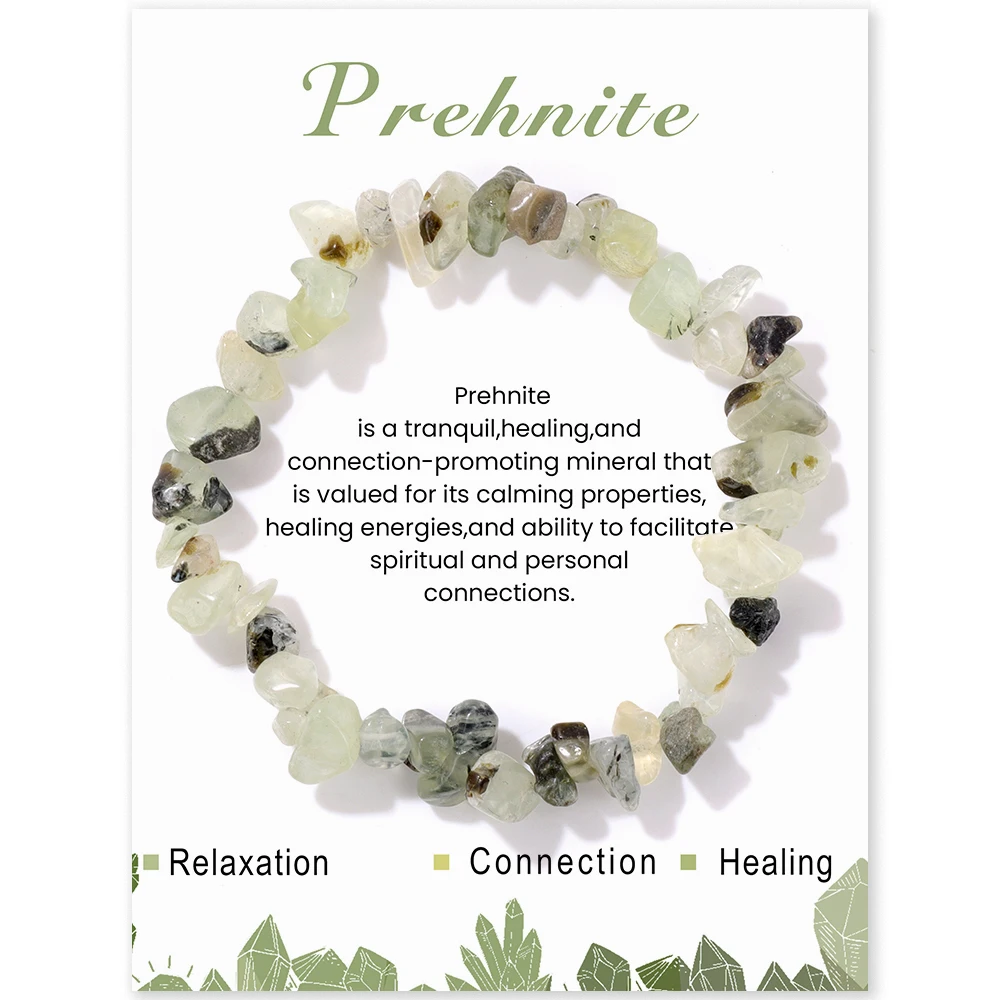 Irregular Chip Gravel Stone Bracelet With Card Fashion Natural Agates Carnelian Amazonite Gem Stone Stretch Bangle Jewelry Gift