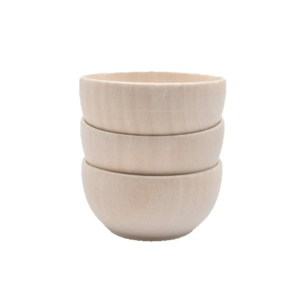 New DIY Unpainted Wood Bowls Hand-Painted Handcraft Small Wooden Bowls Mini Unfinished Wooden Bowls Children's Crafts
