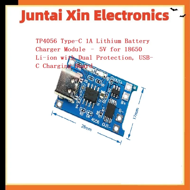 10PCS/LOT TP4056 Type-C 1A Lithium Battery Charger Module – 5V for 18650 Li-ion with Dual Protection, USB-C Charging Board