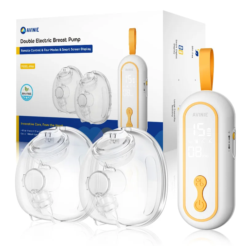 Wearable Hands Free Breast Pump  Portable Low Noise Breastfeeding Pump with 4 Modes 15 Levels Double Electric Breast Milk Pump