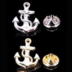 Copper material boat anchor brooch fashion brand men's suit coat lapel pin women's backpack hat badge