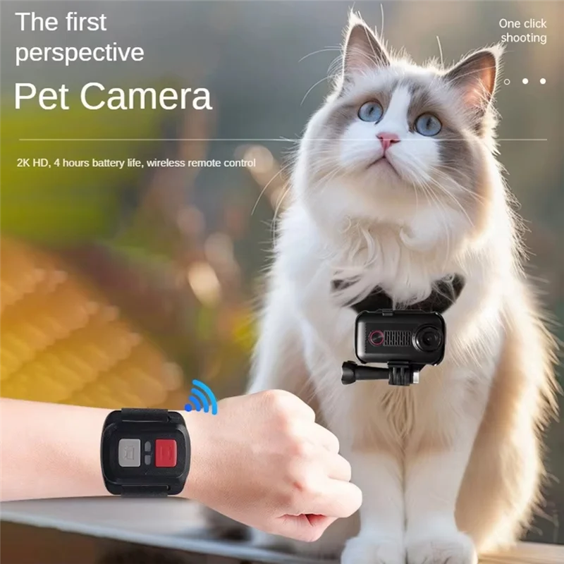 

A03F-2K Pets Collar WIFI Camera, APP Control Video Photos Cats Dogs Outdoor/Indoor VLOG Recorder 1200Mah Long Battery Life