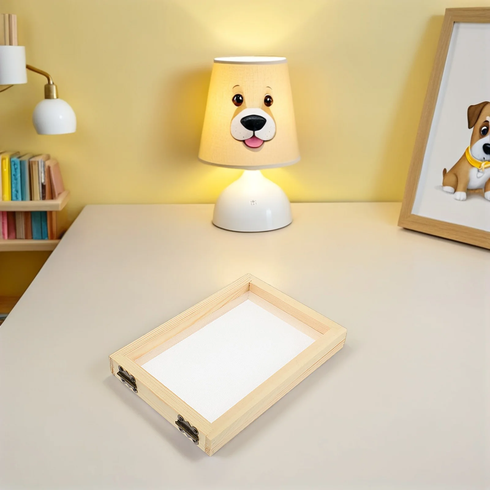 

4pcs Paper Making Diy Wood Screen Kids Handmade Craft Kit Durable Wooden For Family Activity Students Science Environmentally