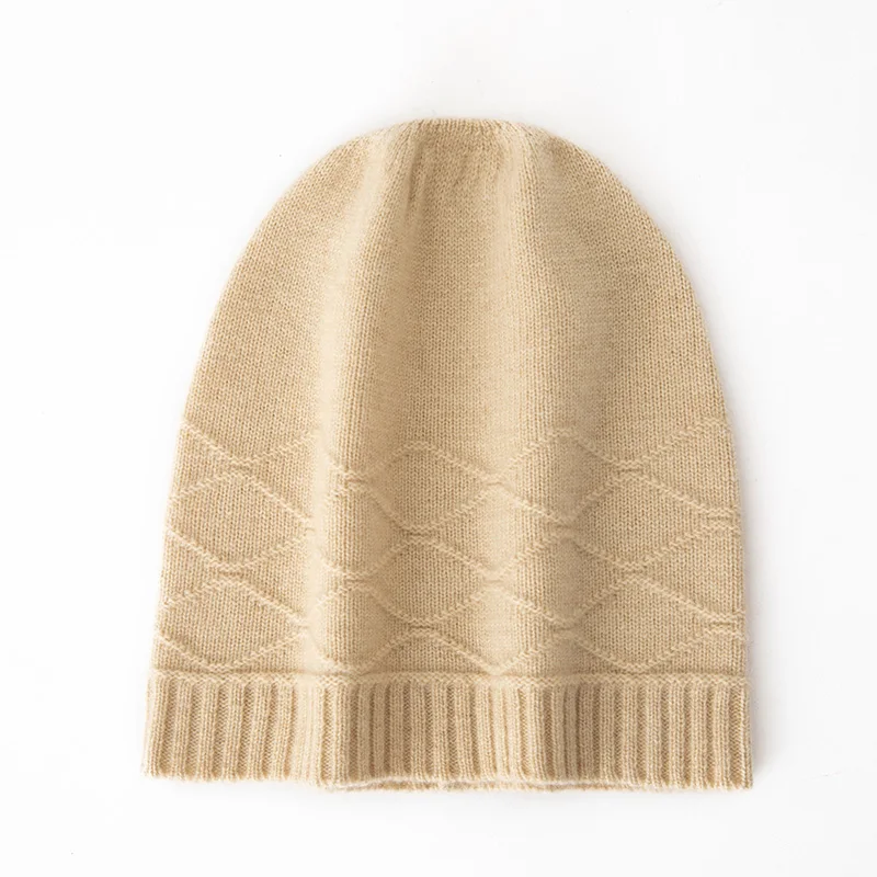 

Women's 100% Cashmere Knitted Hat Solid Color Women's Winter Hat Ski Hat Warm and Soft Bean Hat Fashion Hot Selling Women's Hat