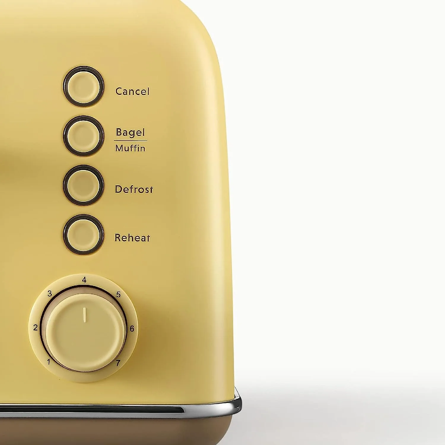 4-Slice Toaster, Extra Wide Slots, Retro Stainless Steel w/ High Lift Lever, Removal Crumb Tray, 7-Shade Settings,Mellow Yellow