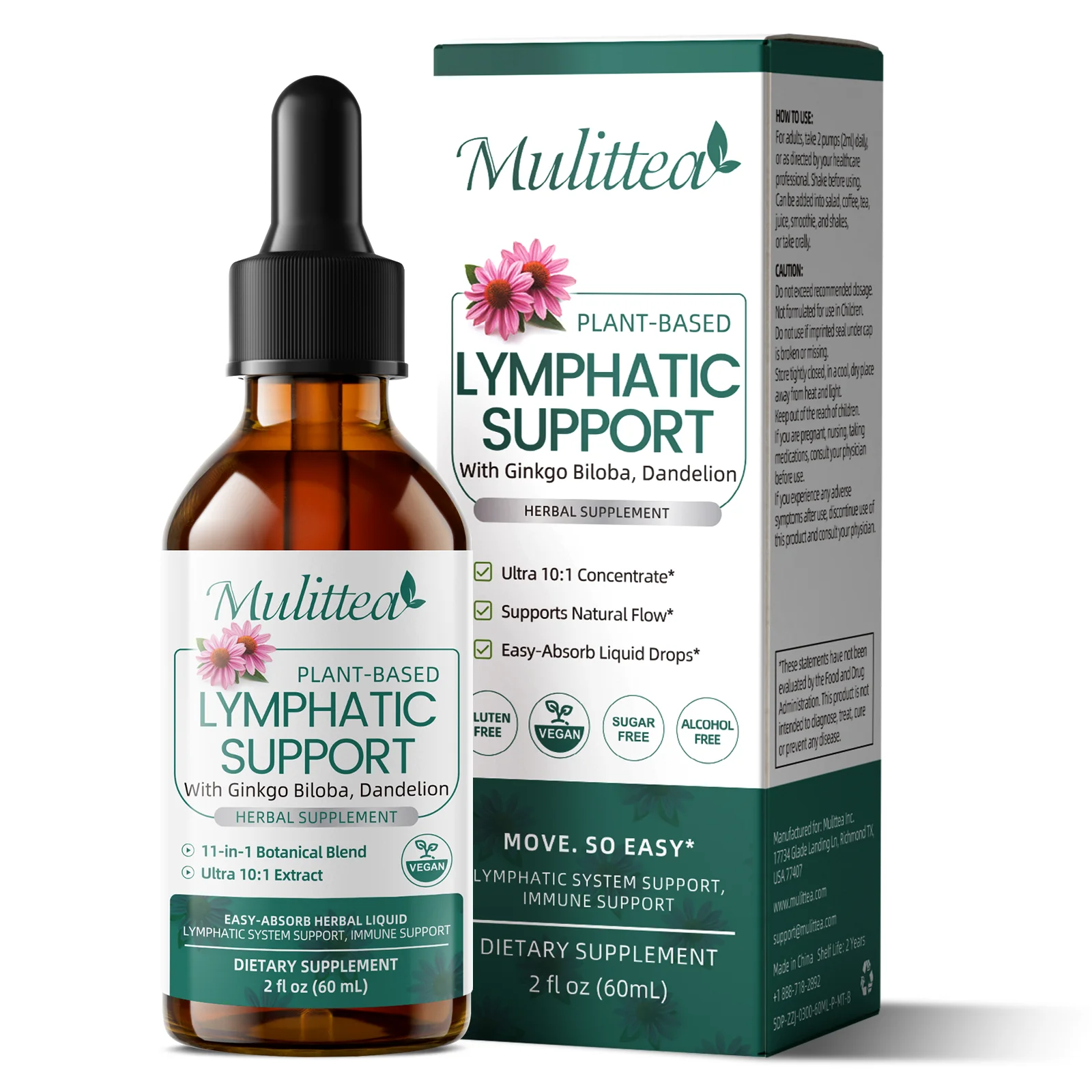 멀티티 11-in-1 보태니컬 블렌드 림프 건강 드롭 - Health Wellness Vitality 리뷰 및 가격
