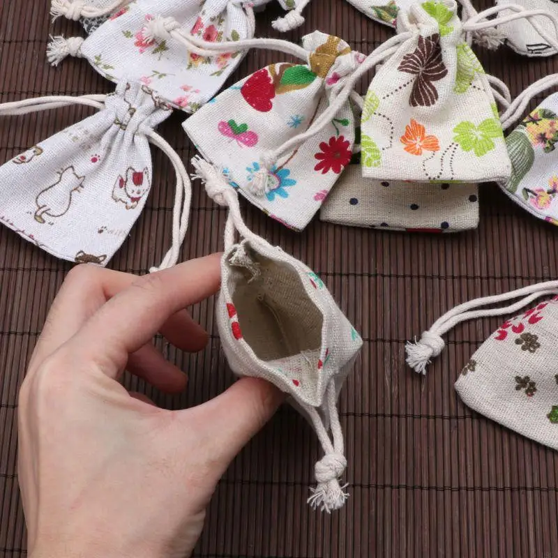 Sacos musselina flor H9ec 2.8x3.5 bolsas jóias cordão algodão