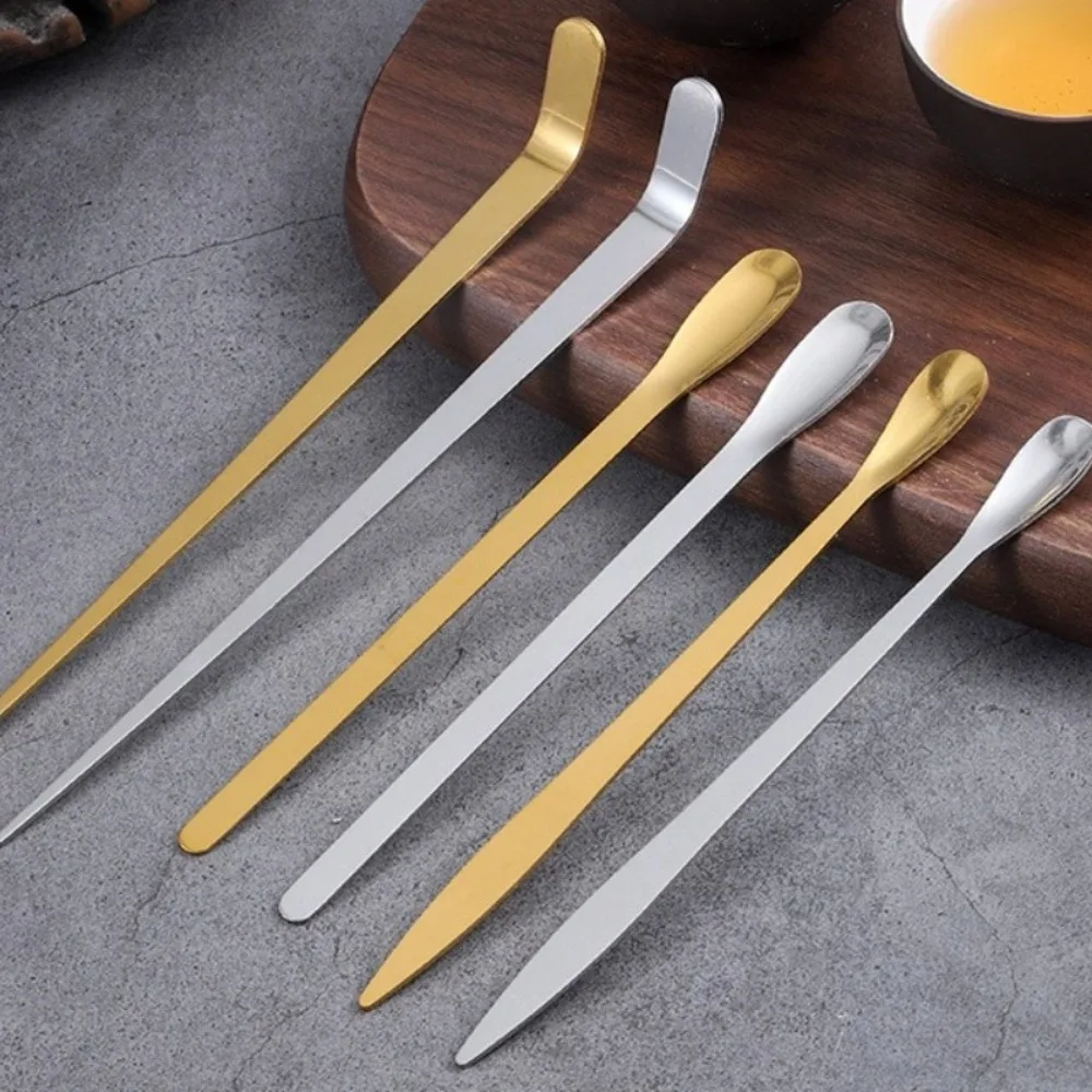 

New Stainless Steel Tea Sticks Japanese Leaf Tea Scoops Traditional Matcha Scoop Tea Ceremony Kitchen Tool Teaware
