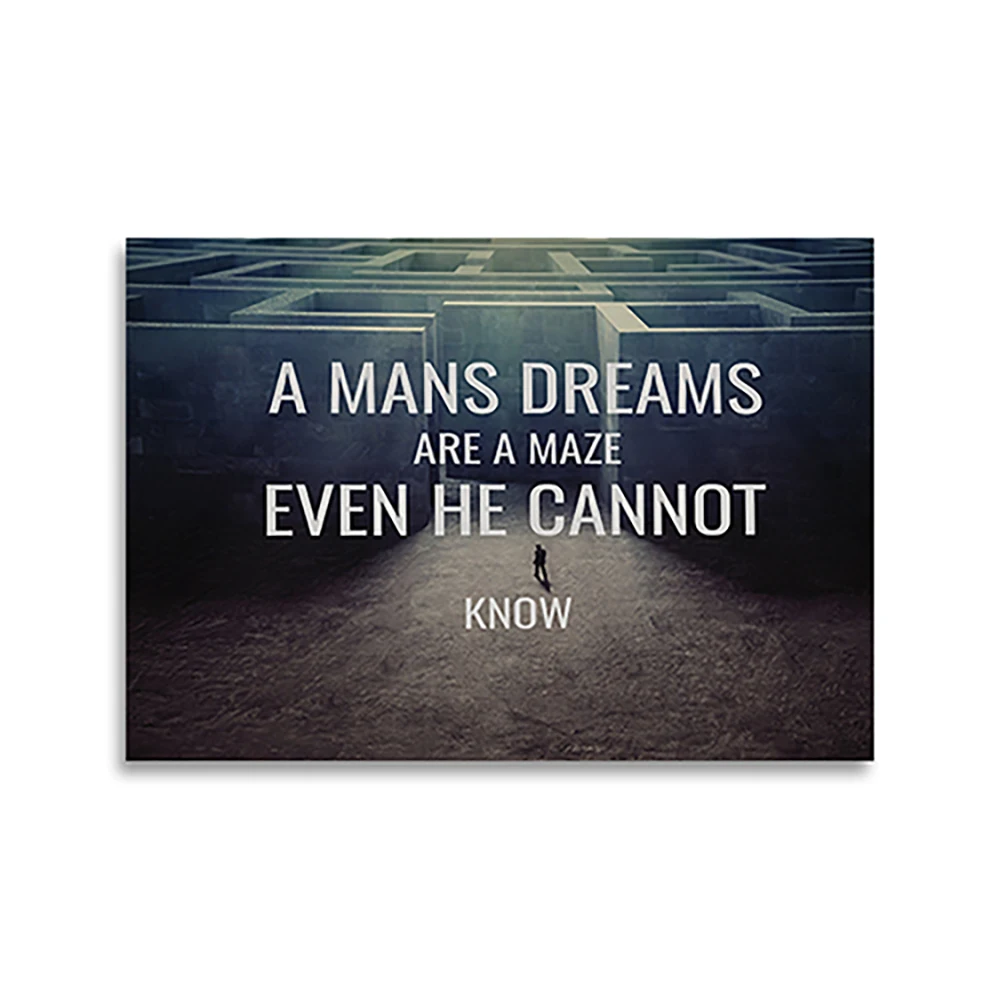 Motivational Canvas Art A Man's Dreams Canvas Print Photography Mindfulness Gift Wall Art Personal Development Quotes