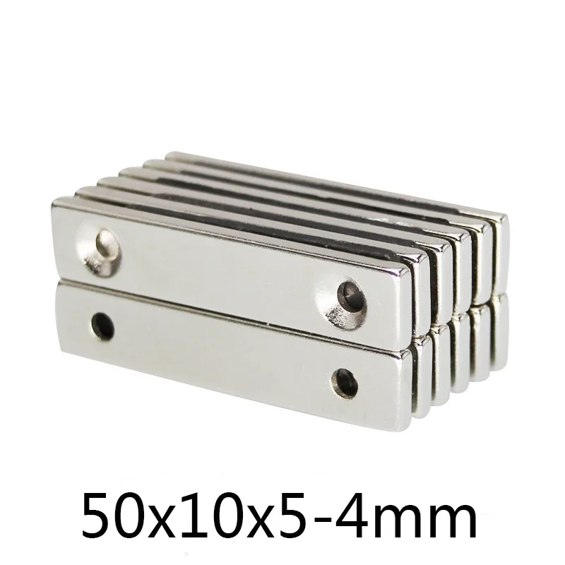 N35 50x10x5-4 50x15x5-5 50x20x5-5 50x20x5-5 Block Magnets countersunk with Holes Strip Single  Double Neodymium Magnet Powerful