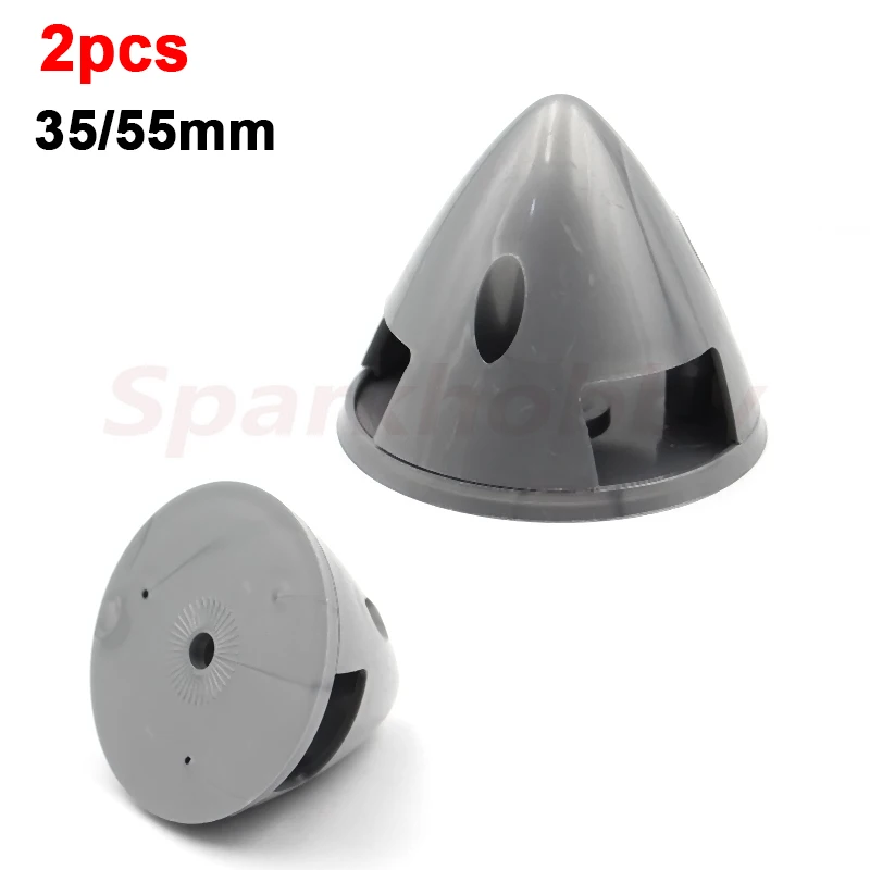 2PCS SPARKHOBBY 35mm 55mm Plastic Nylon Propeller Spinner Cover White 3 Blades 6mm Base Aperture Shaft for RC Airplanes Models