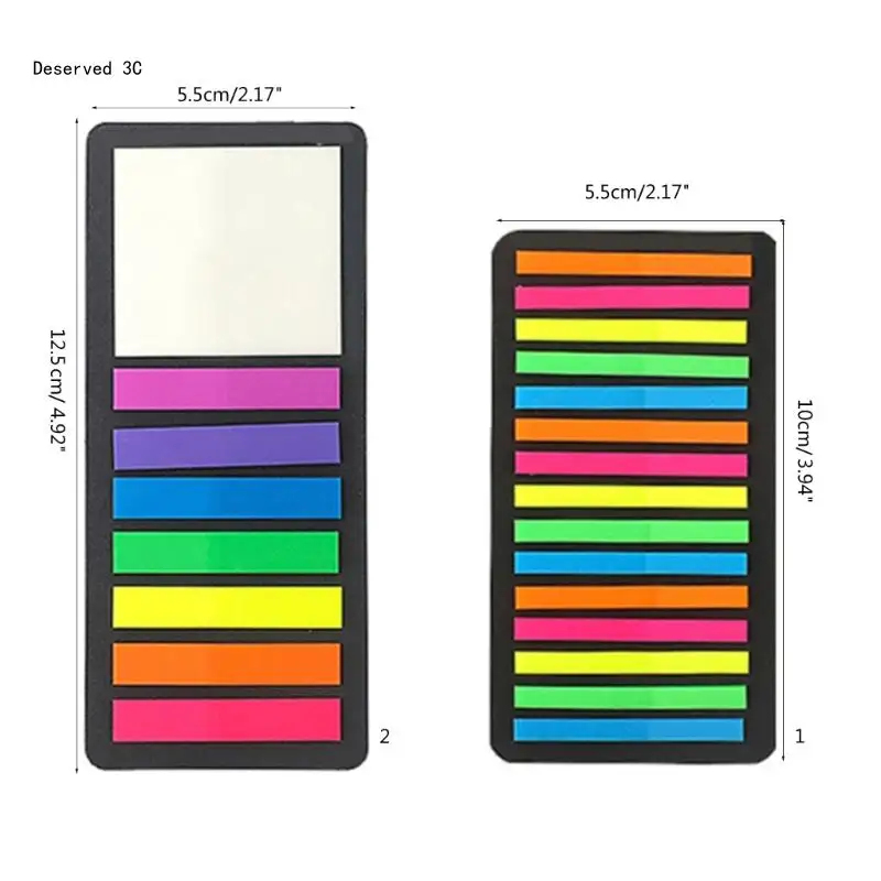 160/300Pcs Long Page Tabs Translucent Colored Sticky Tabs