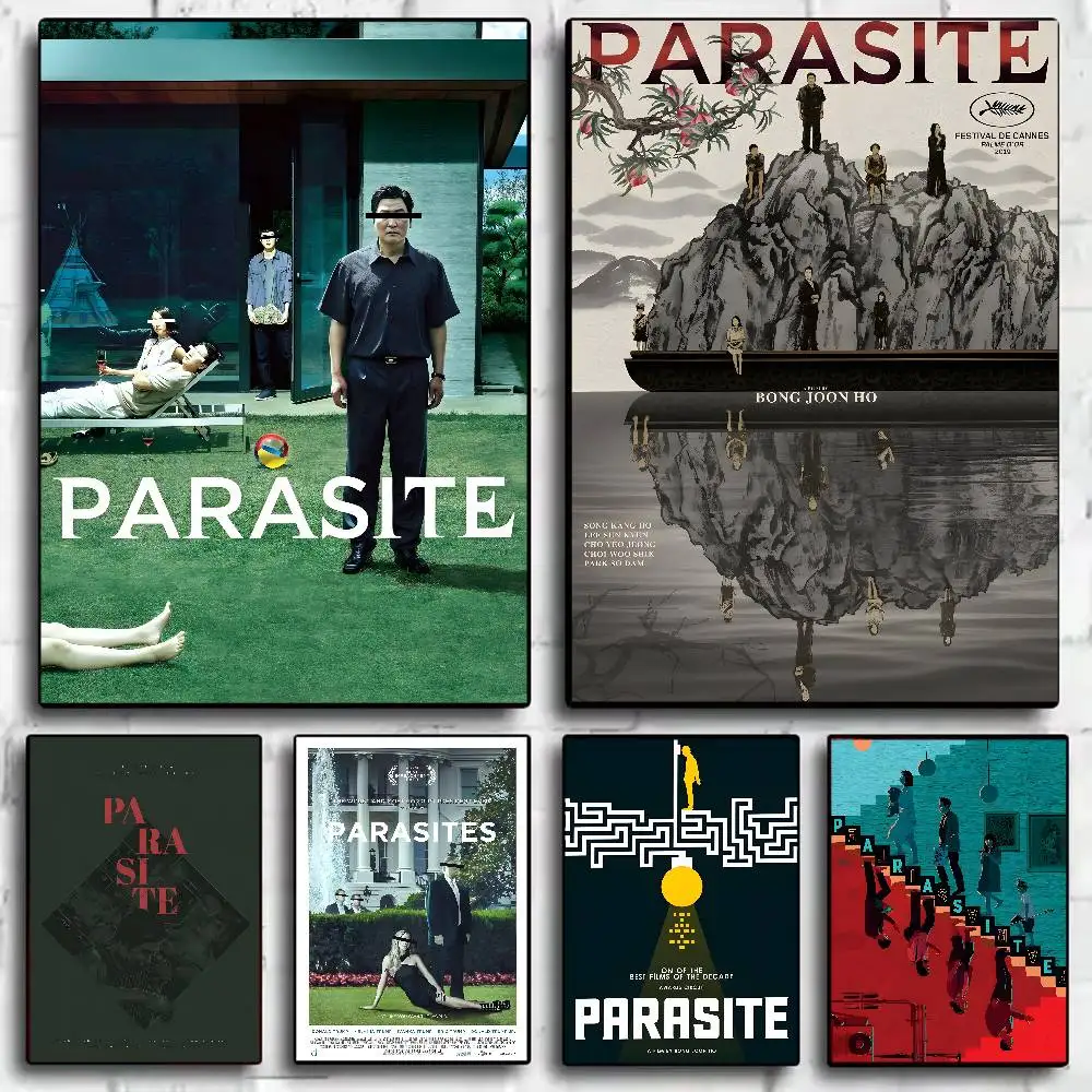 Korean Movies P-Parasite Poster HD Home Decor Sticky Wall Waterproof Home Living Room Bar Aesthetic Decor