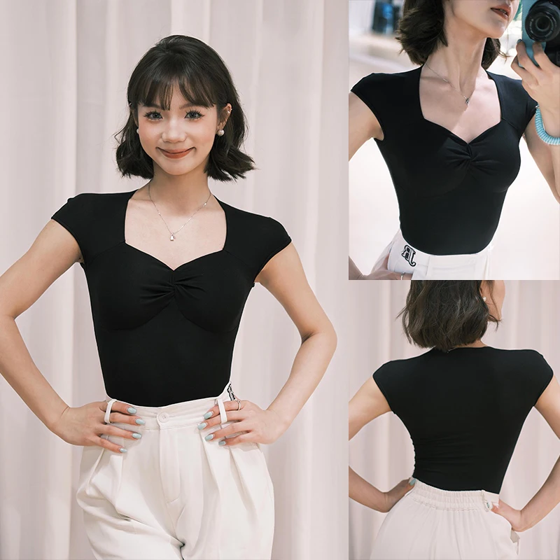 Multi-Farbe Latin Dance Kleidung Frauen Praxis Top Kurzarm Tanz Trikot Ballsaal Tango Standard Training Dancewear AMY2446