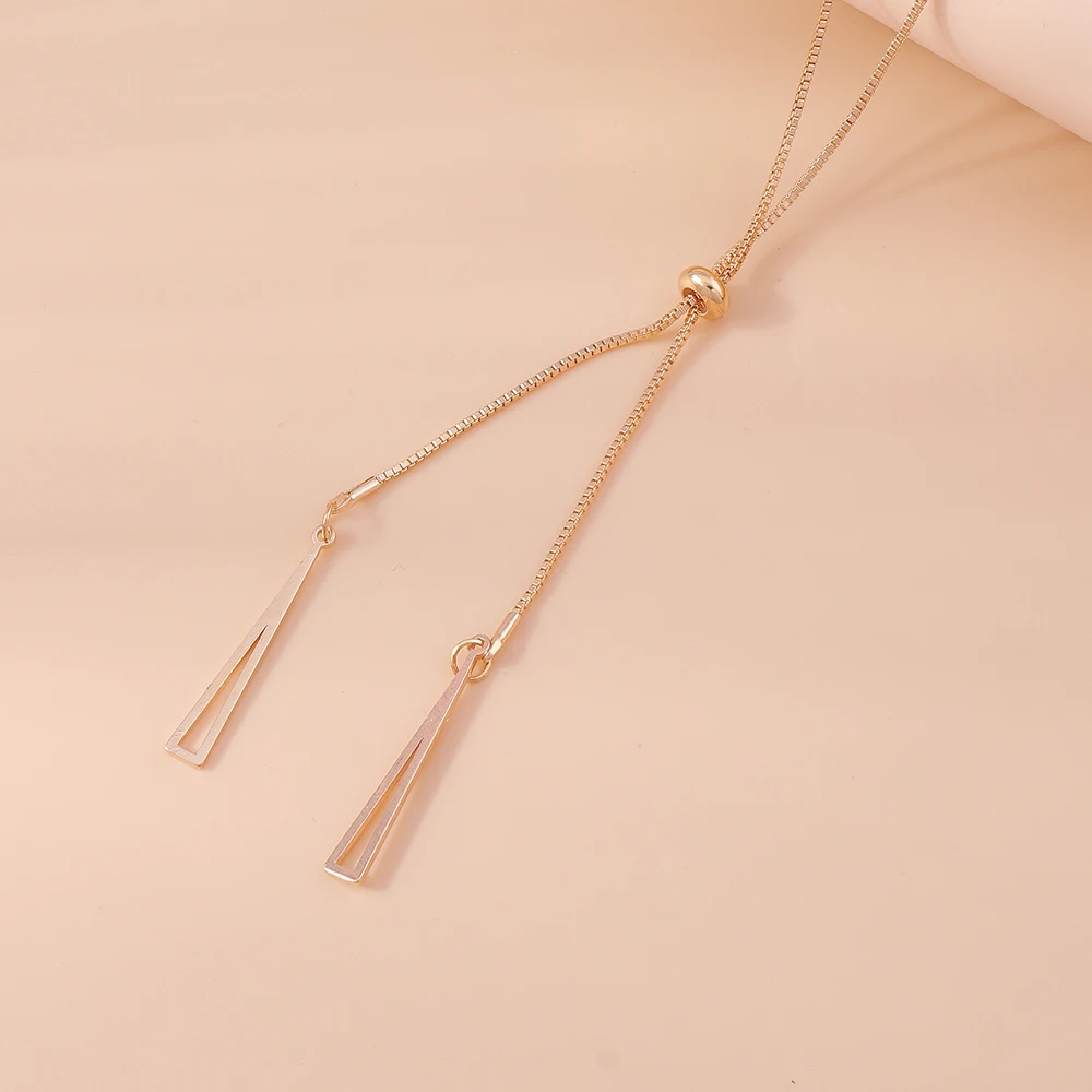 Aihua Einfache lange Quastenkette für Frauen, trendige verstellbare Halsband-Halskette, Modeschmuck, Kette am Hals für Mädchen – Detail 4