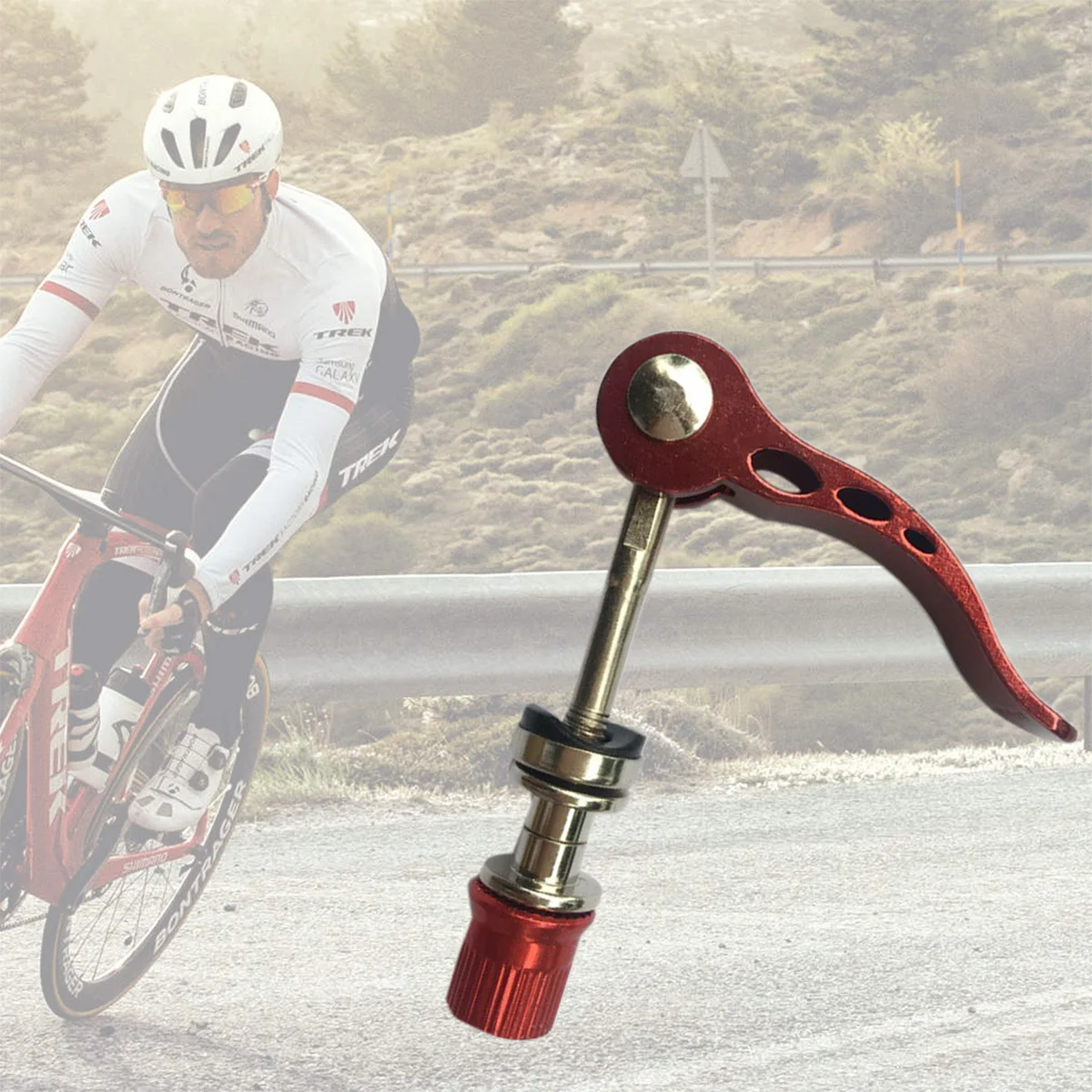 

Быстроразъемная втулка для шоссейного велосипеда, горного велосипеда, передняя и задняя ось, полый вал, красный алюминиевый сплав, инструмент для ремонта велосипедного колеса