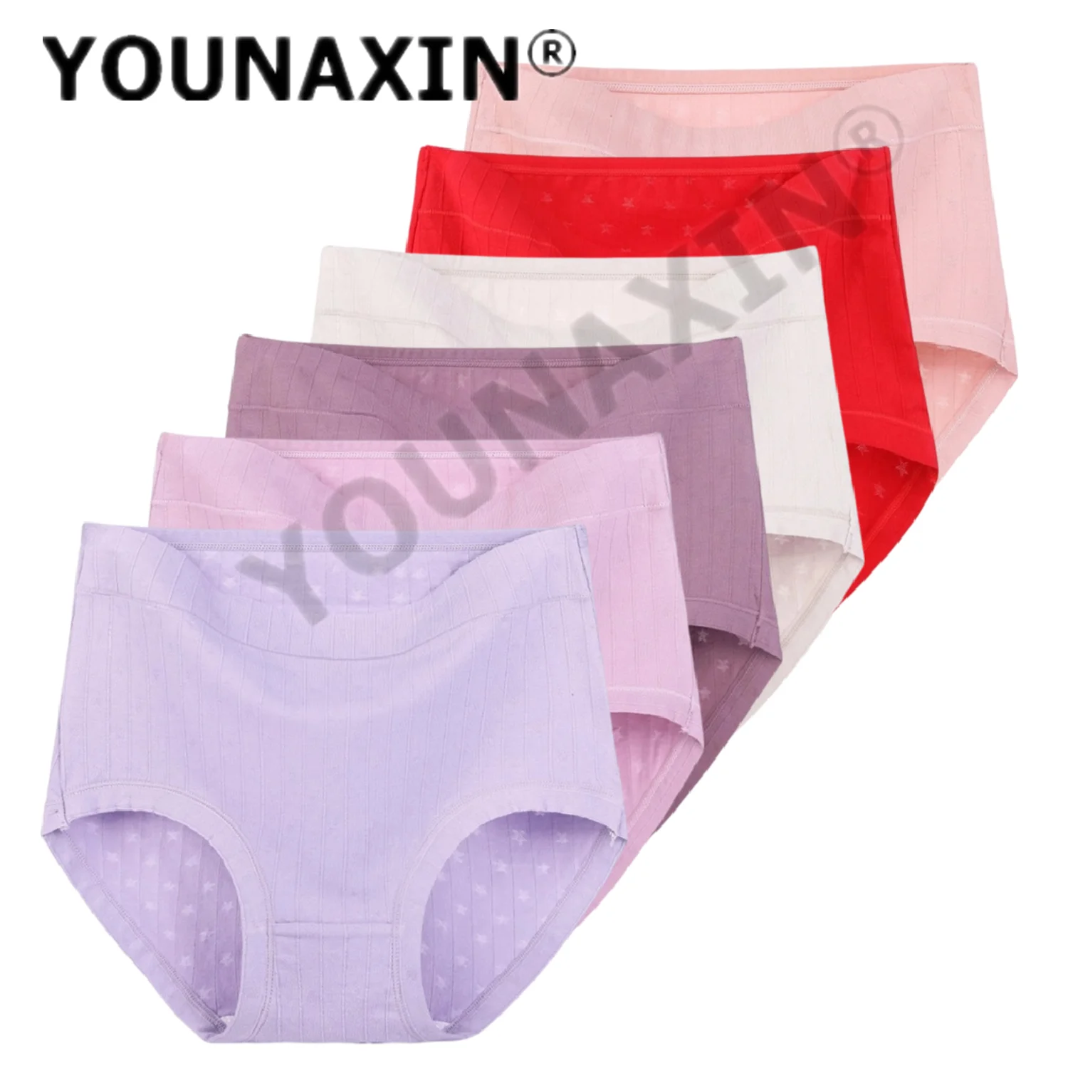 6 Pcs Women Big Size Briefs Lingerie Undies Underwear Cotton High Waist Middle-aged and elderly Panties XL 2XL 3XL 4XL 5XL 6XL