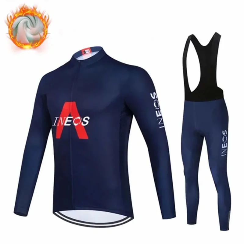 

2023 New INEOS Winter And Autumn Men Thermal Fleece Long Sleeve Cycling Clothing MTB Ropa Ciclismo Bike Clothes Cycling Sets