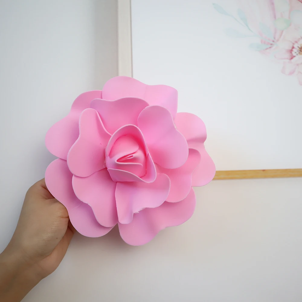 Artificial Large Flat Bottom Rose Foam Flower Elegant Home Ornaments Party Accessories Photographic Props Handmade Flowers