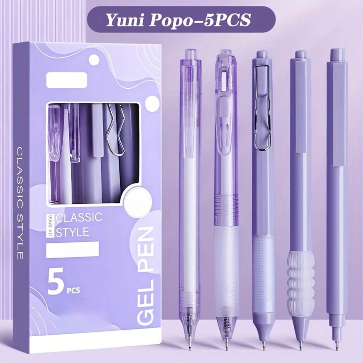 Morandi Neutral Pen Set of 5, Fast-Drying Ink, Medium Nib, Retractable Design, Oval Plastic Body, Ideal for Students and Profess