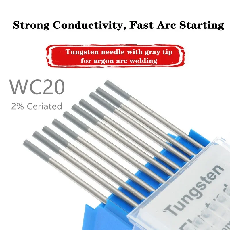 10PCS WT20 WC20 Tungsten Electrodes Welding Rod 1.0 1.6 2.0 2.4 3.0mm  For Tig Welding Machine