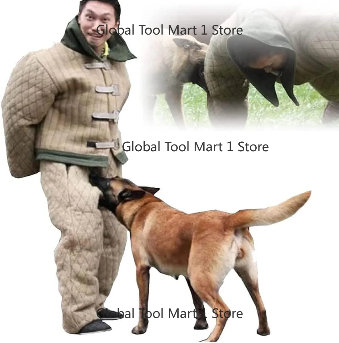 

Trainers Hot Sale Tear-Resistant Pet Training Equipment USM-ILEPET Durable Canvas Bite Suit for Dog Training Camouflage Working