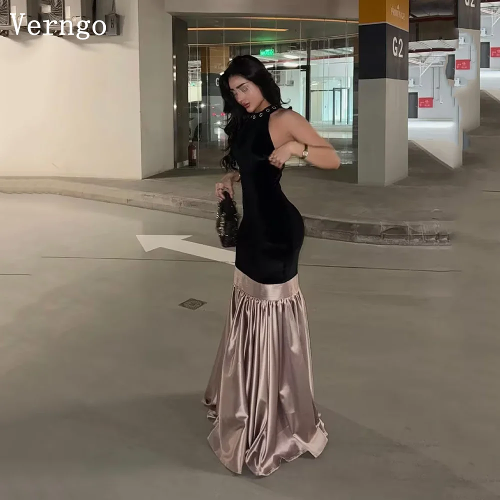 

Verngo Black Pink Velvet Prom Gowns Strapless Mermaid Formal Occasion Dress Elegant Saudi Arabia Prom Gowns Customized