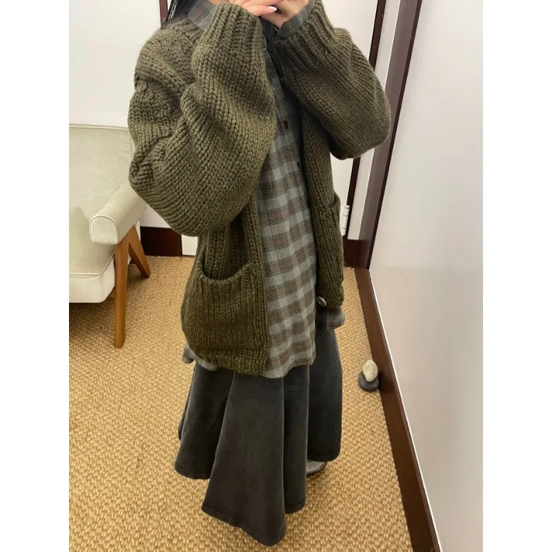 High Street Our Legacy Wool Blend Casual Loose-Fit Knit Sweater Men Women Casual Cardigan Men's Clothing