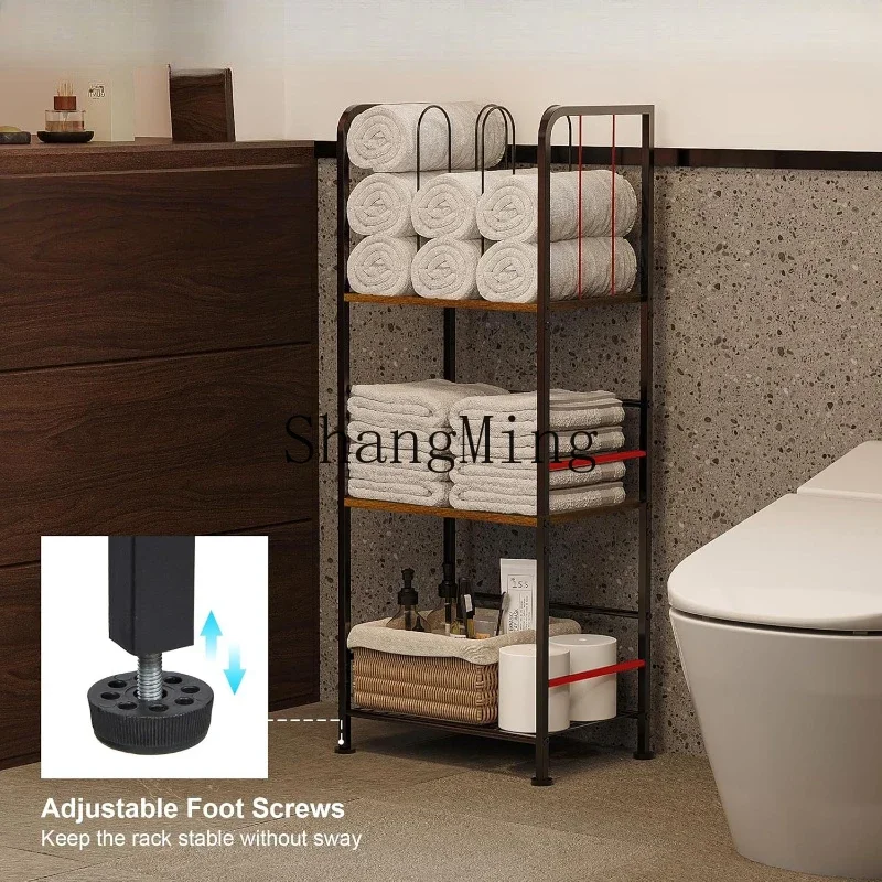 FGHousehold Metal Bathroom Towel Rack Independent Triple Towel Rack Removable Separator Durable