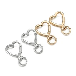 5Pcs Heart Shape Rotation Alloy Lobster Spring Clasps Openable Key Ring Hook Carabiner Connector Dog Chain Buckles DIY Jewelry