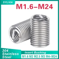 M1.6 M2 M2.5 M3.5 M4 M5 M6 M8 M10 ~ M24 juego de casquillos helicoidales de alambre en espiral de acero inoxidable insertos roscados reparación de roscas