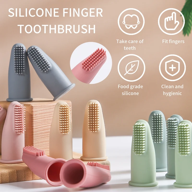 3PCS Baby Soft Finger Toothbrush BPA Free  Food Grade Silicone Kids Brush Baby Health Teeth Oral Care Newborn Accessories