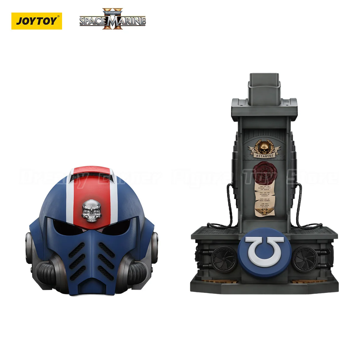 【Vorverkauf】JOYTOY Warhammer40K Ultramarines Lieutenant Titus 'MKX Helm- und Ausstellungsstand Spielzeugmodell im Maßstab 1:1