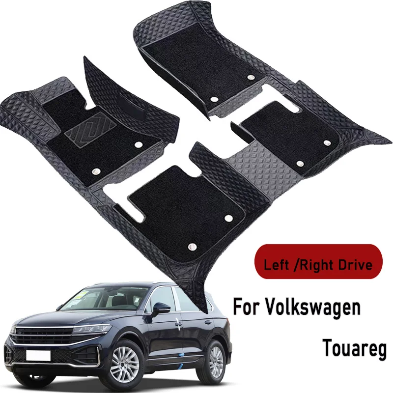 Car Floor Mats for Volkswagen Touareg 2008 2009 2010 2011–2022 Customauto Foot Pads Automobile Carpet Cover Interior Accessories