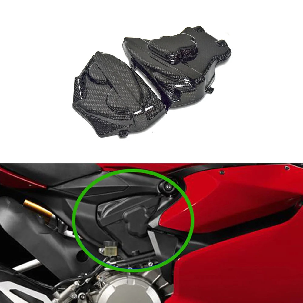 For Ducati Panigale 899 959 V2 3K Carbon Fiber Engine Cover Protection Fairing Kits Parts Motorcycle Accessories