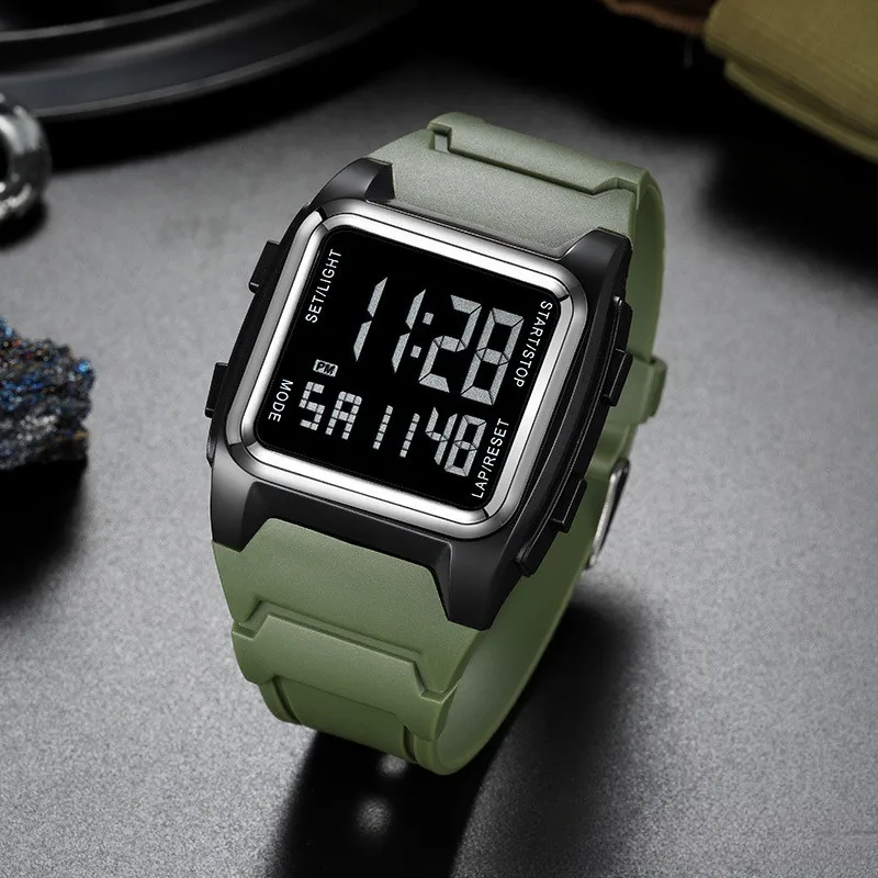 

Мужские электронные часы, многофункциональные светящиеся электронные часы для занятий спортом на открытом воздухе, студенческие электронные часы