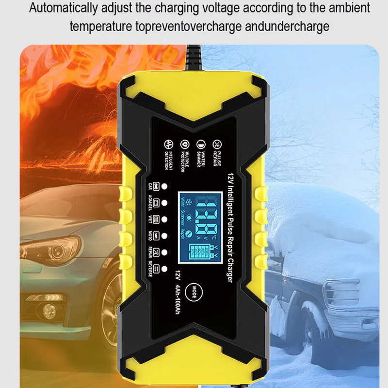 6A 12V Household Storage Battery Chargers For AGM Gel Lead AcidBatteries Charging Intelligent Pulse Repair Car Battery Chargers