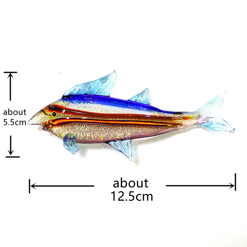 Gold Foil Craft Murano Glass Tropical Fish Figurines Cute Sea Animals Ornaments Home Desk Decor Holiday New Year Gifts For Kids
