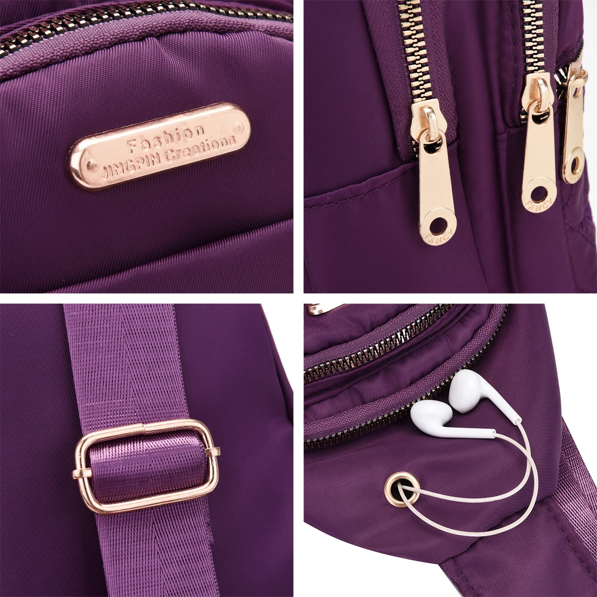 حقيبة صدر رياضية مبطنة من Argyle، محفظة كاجوال متعددة الوظائف مع فتحة لسماعة الرأس، حقيبة خصر بسحاب للسفر المكتبي اليومي #3