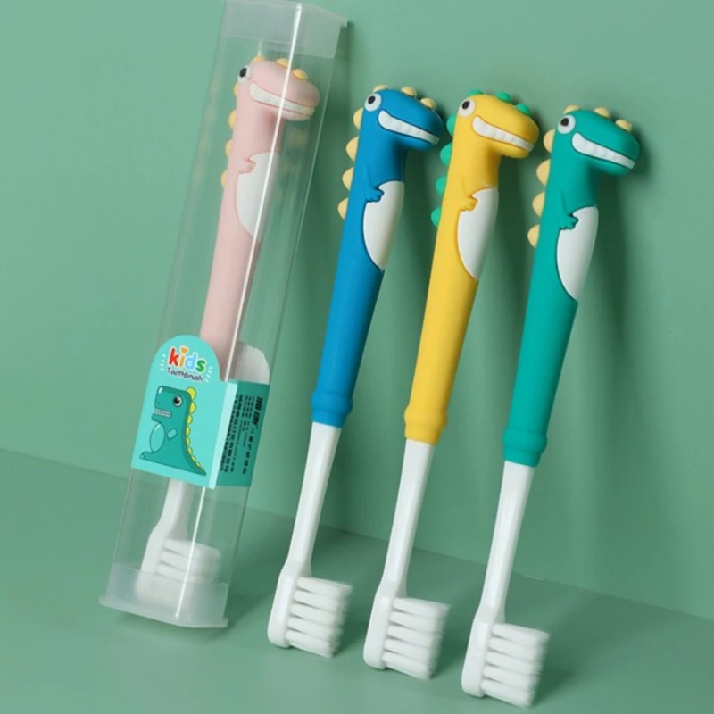 1Pc Cartoon Dinosaur Manual Toothbrushes Dental Care Ultra Soft Baby Kids Boys Girls Toothbrush for 3-12 Year Old Children Cute
