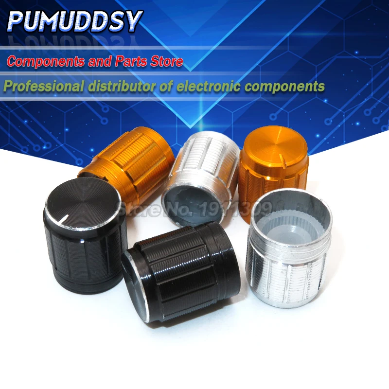 10PCS aluminum alloy 13*17mm 15*17mm potentiometer 13*17 15*17 knob rotation switch volume control knob black silvery