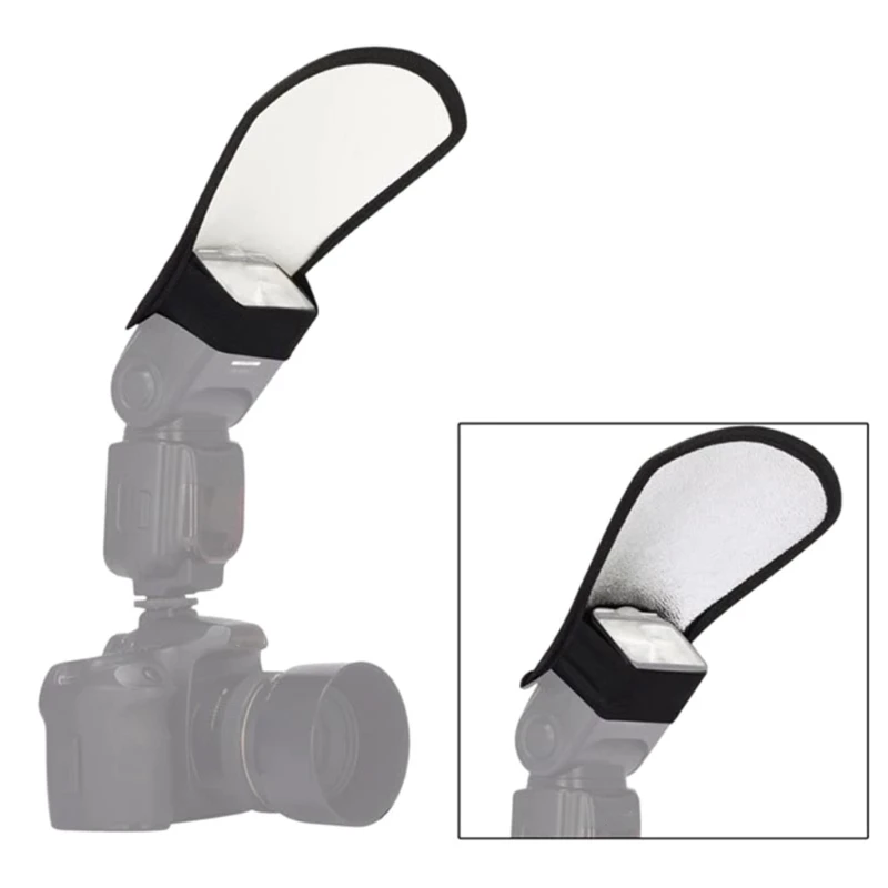2-in-1 กล้องสะท้อนแฟลช Softbox สองด้านภาพแสงแฟลชแผงกระจายแสงสำหรับกล้องยี่ห้อส่วนใหญ่