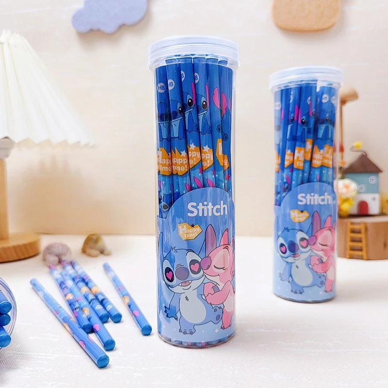 30PCS/SET Disney Stitch pencil, merchandise stationery，Pencils  for Writing ， Drawing Neutral Wood Pencils，reward, bucket-packed