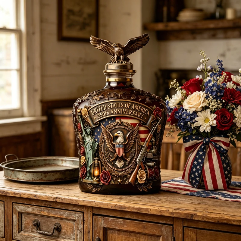Vintage Collectible Liquor Bottles - Vintage American Freedom Eagle Whiskey Decanter